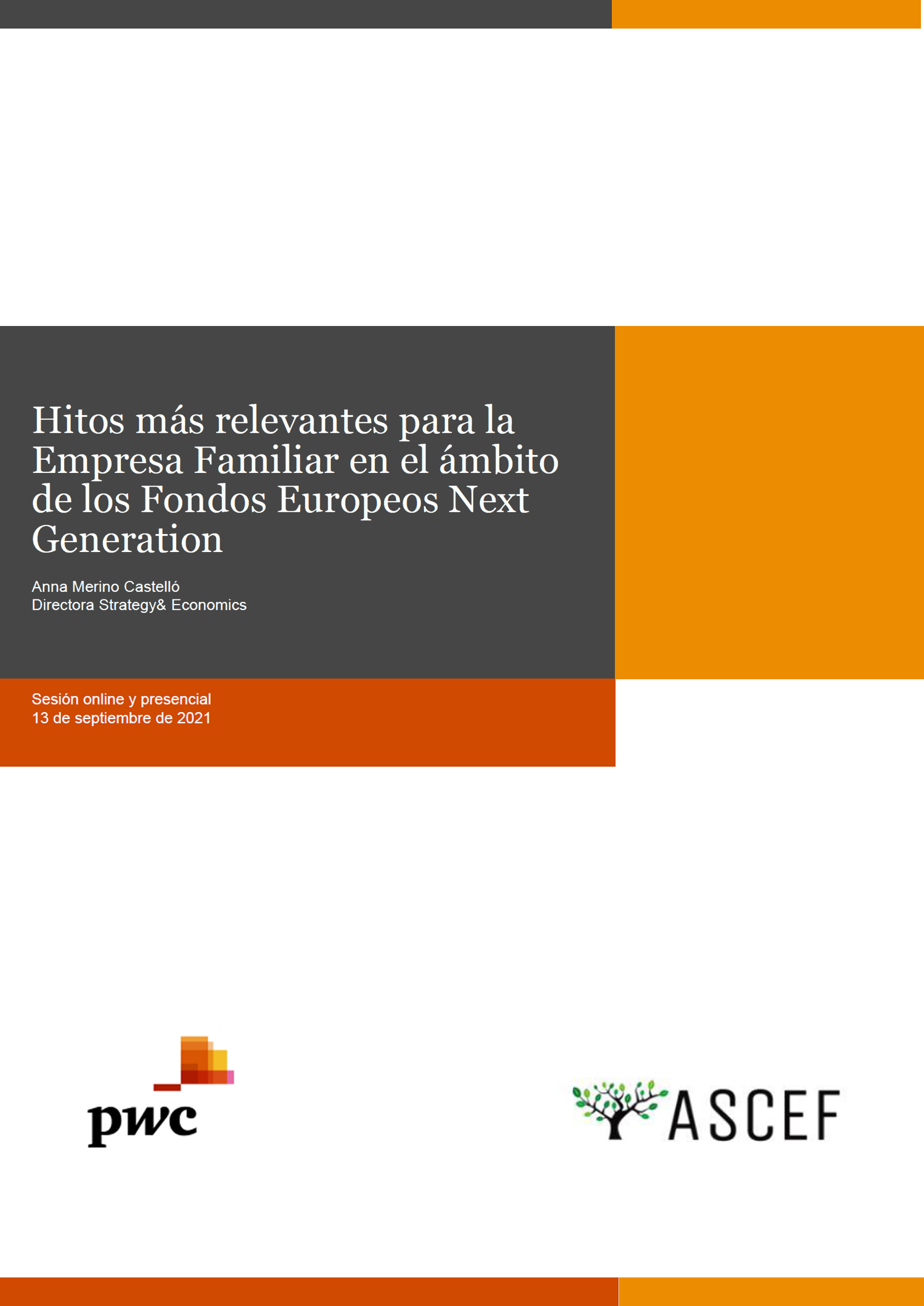 Hitos más relevantes para la Empresa Familiar en el ámbito de los Fondos Europeos Next Generation