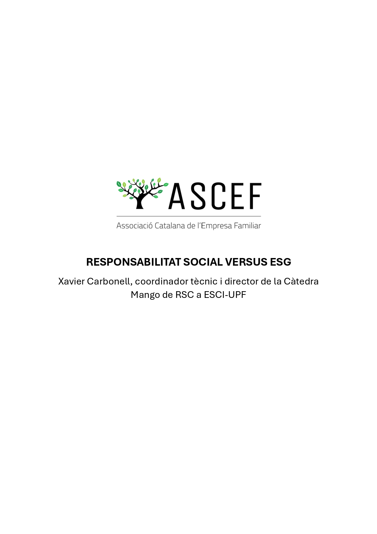 Responsabilitat Social versus ESG